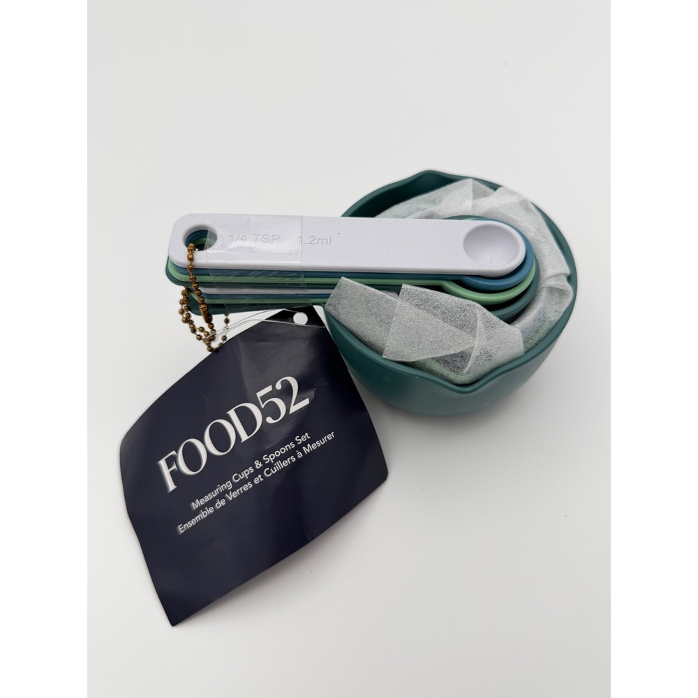 Food52 Measuring Cups & Spoons Set 8 Pc Green Blue BPA Free Dishwasher Safe NEW